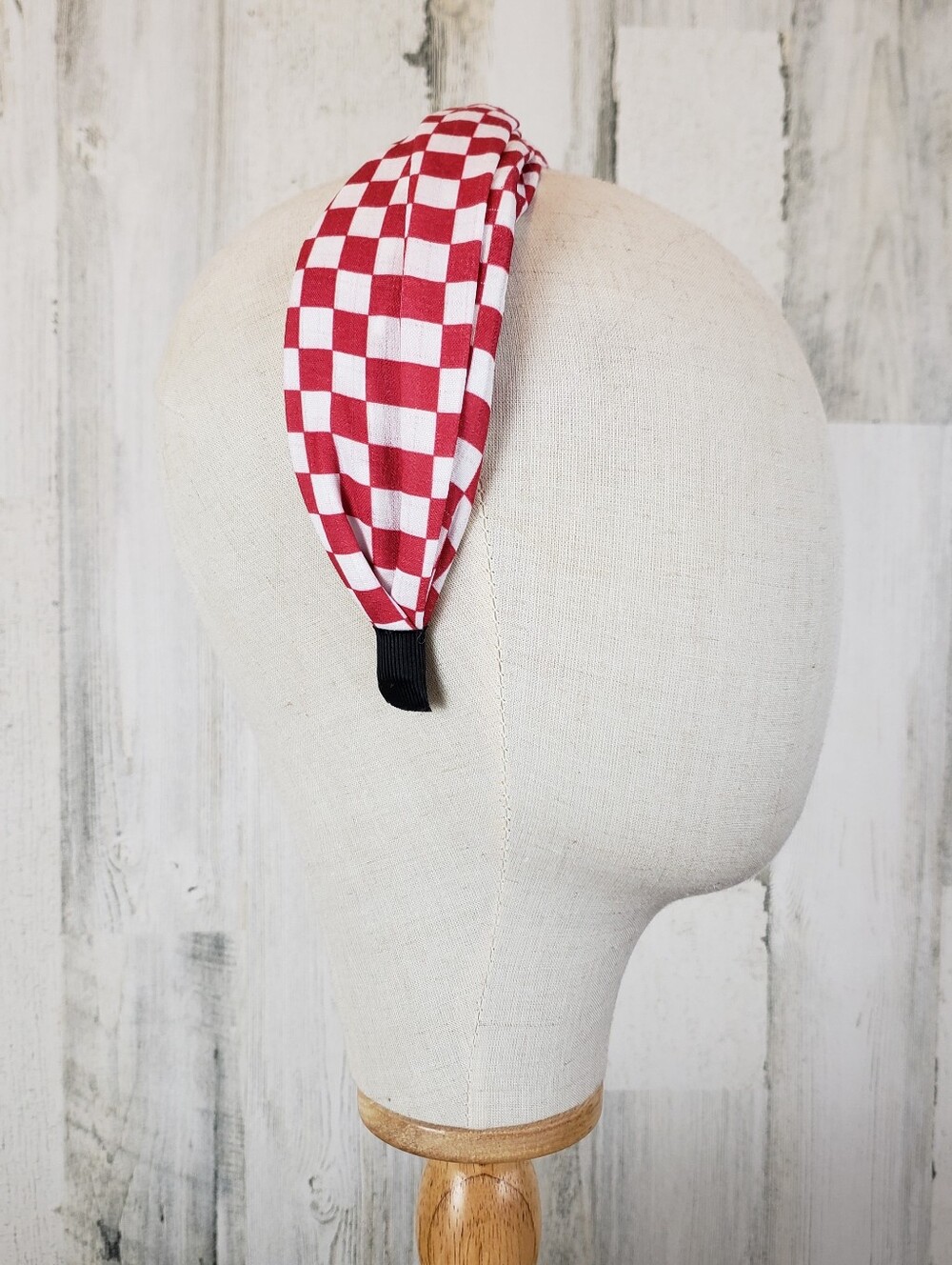 Red & White Checkerboard Headband